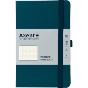 Книга записна Axent Partner 8201-31-A, A5-, 125x195 мм, 96 аркушів, клітинка, тверда обкладинка, малахіт
