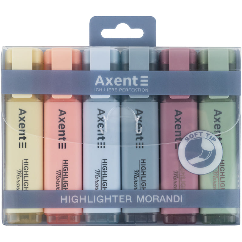 Маркер Axent Highlighter 2537-60-A, 1-5 мм, клиноподібний, набір, morandi